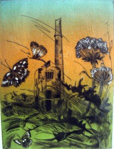 Engine house etching