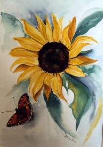 Sunflower and Butterfly